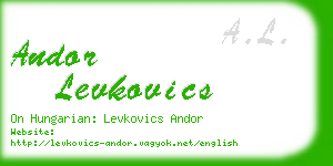 andor levkovics business card